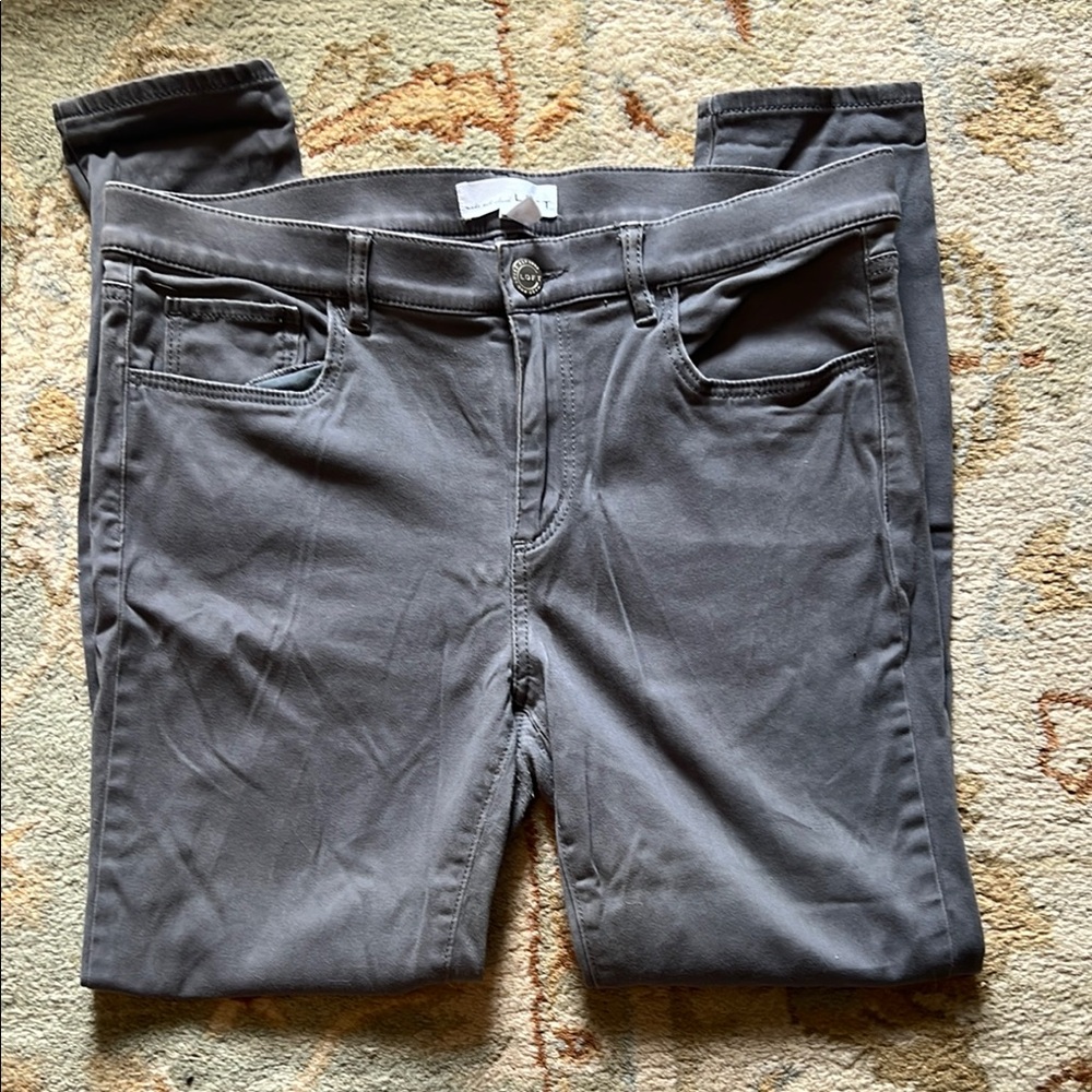 LOFT Gray Skinny Pants with Stretch Fabric